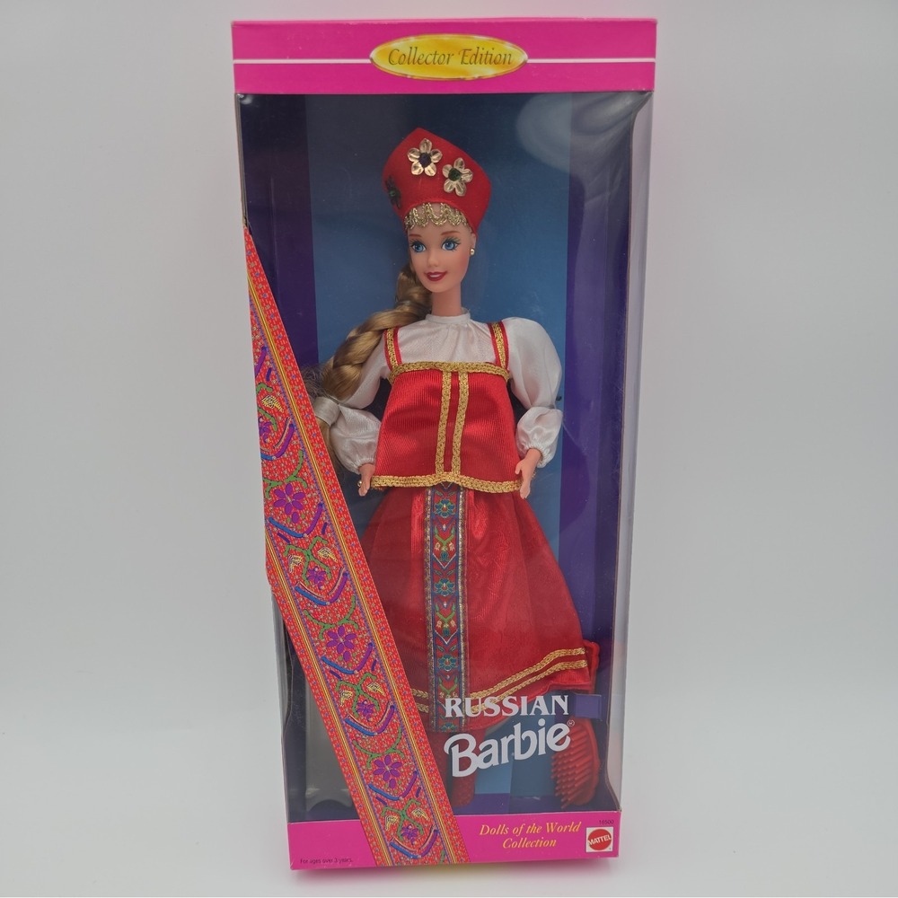 Sealed Box! Vintage 1996 DOTW Russian Barbie #16500, Dolls Of The World, Russia